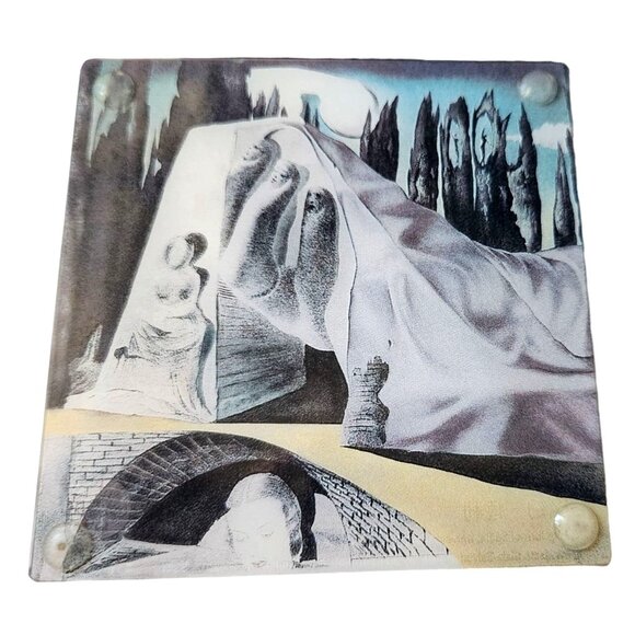 Glass Coasters Salvador Dali's Artwork Graphics  4 " x  4 "  Set of 4  Rubber Fe - Picture 3 of 16